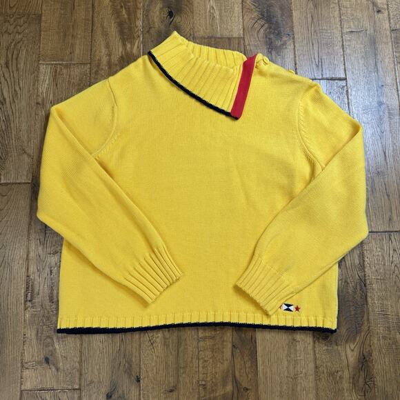 Norton McNaughton Sweaters - Norton Mcnaughton Womens Knit Sweater Vintage Flag Grannycore Nautical Cowl XL